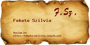 Fekete Szilvia névjegykártya